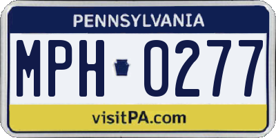 PA license plate MPH0277