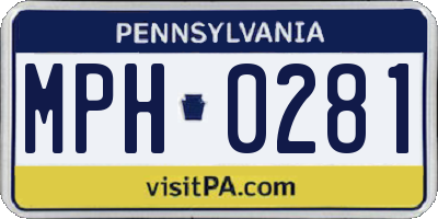 PA license plate MPH0281
