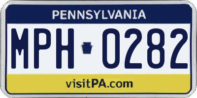PA license plate MPH0282