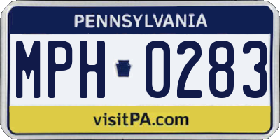 PA license plate MPH0283