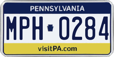 PA license plate MPH0284