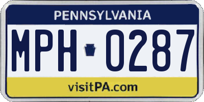 PA license plate MPH0287