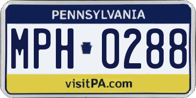 PA license plate MPH0288