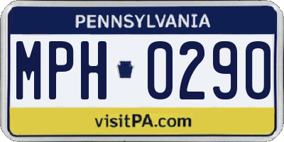 PA license plate MPH0290