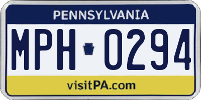 PA license plate MPH0294