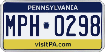 PA license plate MPH0298