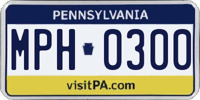 PA license plate MPH0300