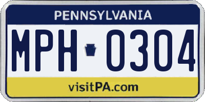 PA license plate MPH0304