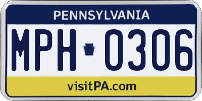PA license plate MPH0306