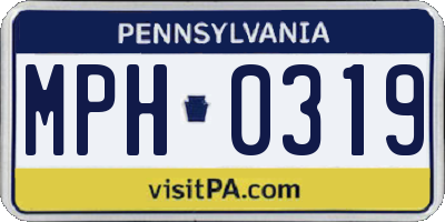 PA license plate MPH0319