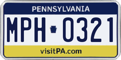 PA license plate MPH0321