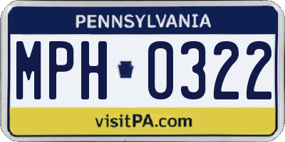 PA license plate MPH0322
