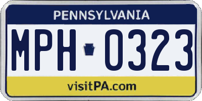PA license plate MPH0323