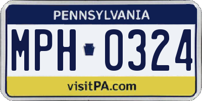PA license plate MPH0324