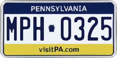 PA license plate MPH0325