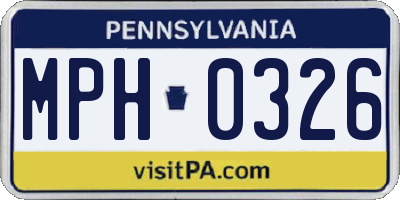 PA license plate MPH0326