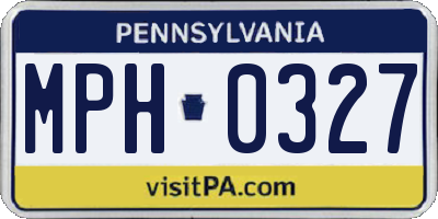 PA license plate MPH0327