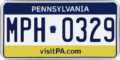 PA license plate MPH0329