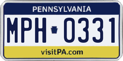 PA license plate MPH0331
