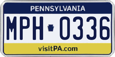 PA license plate MPH0336