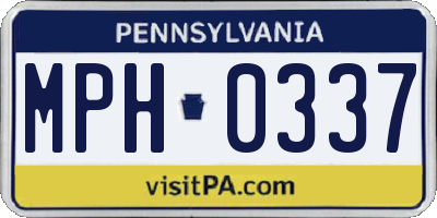 PA license plate MPH0337