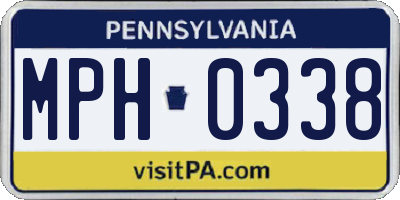 PA license plate MPH0338
