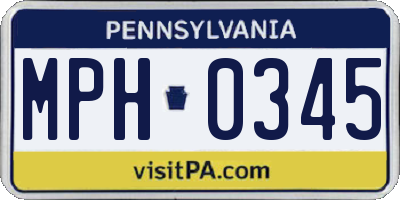 PA license plate MPH0345