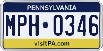 PA license plate MPH0346