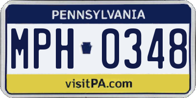 PA license plate MPH0348