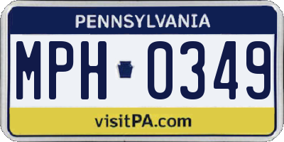 PA license plate MPH0349