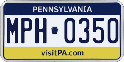PA license plate MPH0350