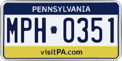 PA license plate MPH0351
