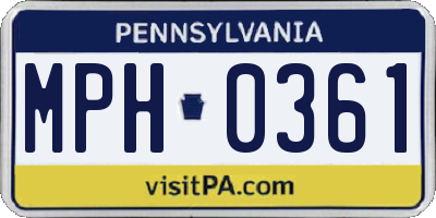 PA license plate MPH0361