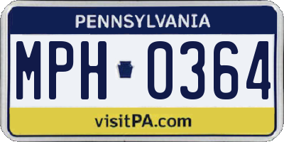 PA license plate MPH0364