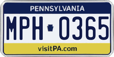 PA license plate MPH0365