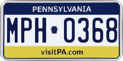 PA license plate MPH0368