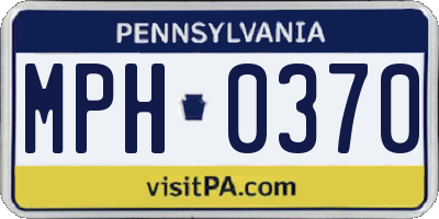 PA license plate MPH0370