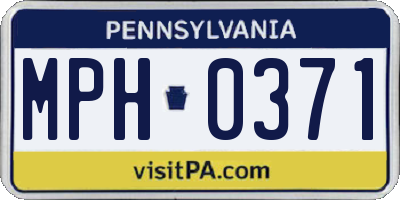 PA license plate MPH0371