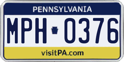 PA license plate MPH0376