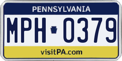 PA license plate MPH0379