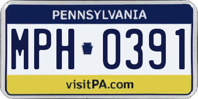 PA license plate MPH0391