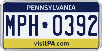 PA license plate MPH0392