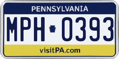 PA license plate MPH0393