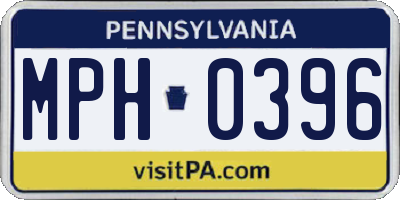 PA license plate MPH0396