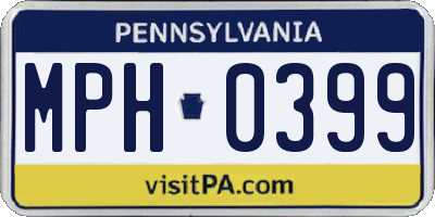 PA license plate MPH0399
