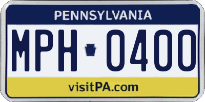 PA license plate MPH0400