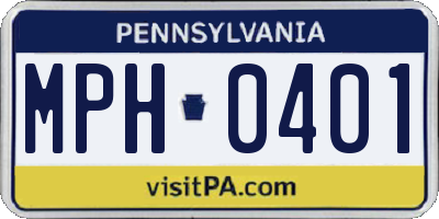 PA license plate MPH0401