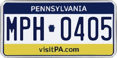 PA license plate MPH0405