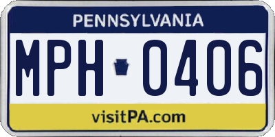 PA license plate MPH0406
