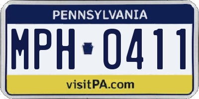PA license plate MPH0411
